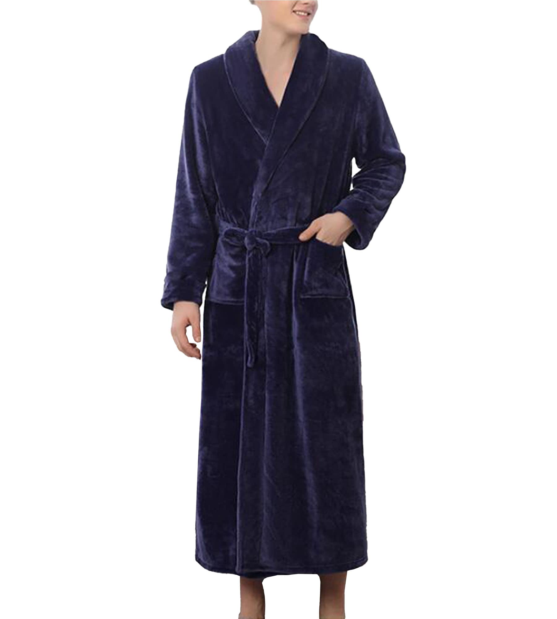 Men's & Women's Flannel Bathrobe - Thick Warm Long Robe for Winter, Sleepwear & Nightgown, Cozy Unisex Home Wear - Perfect for Lounging, Relaxing & Cold Weather Comfort