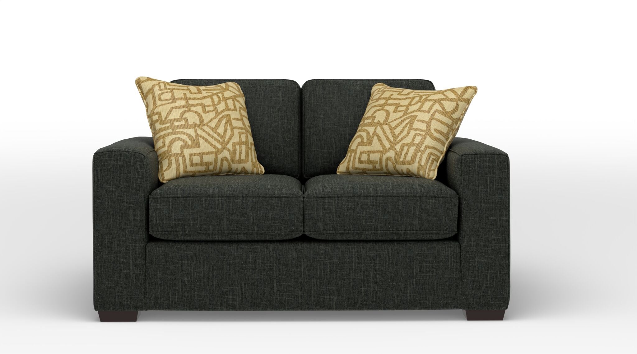Celeste Loveseat Sofa - Bondi Dark Grey Fabric - Compact 2-Seater Couch for Small Spaces, Living Room, Apartment & Office