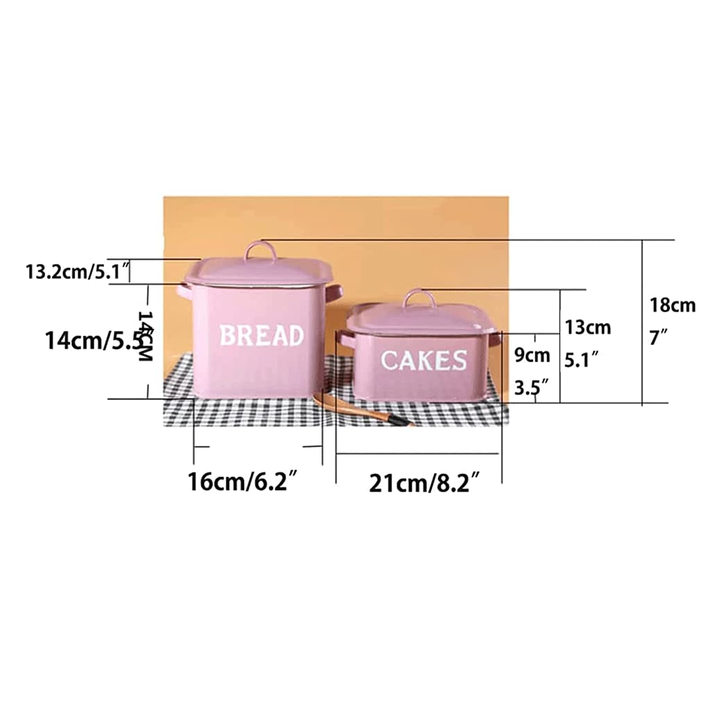 Vintage Metal Bread Box with Lid - Large Capacity Retro Kitchen Bread Storage Bin (21x9cm) - Perfect for Countertop Bread, Pastries, and Baked Goods Organization