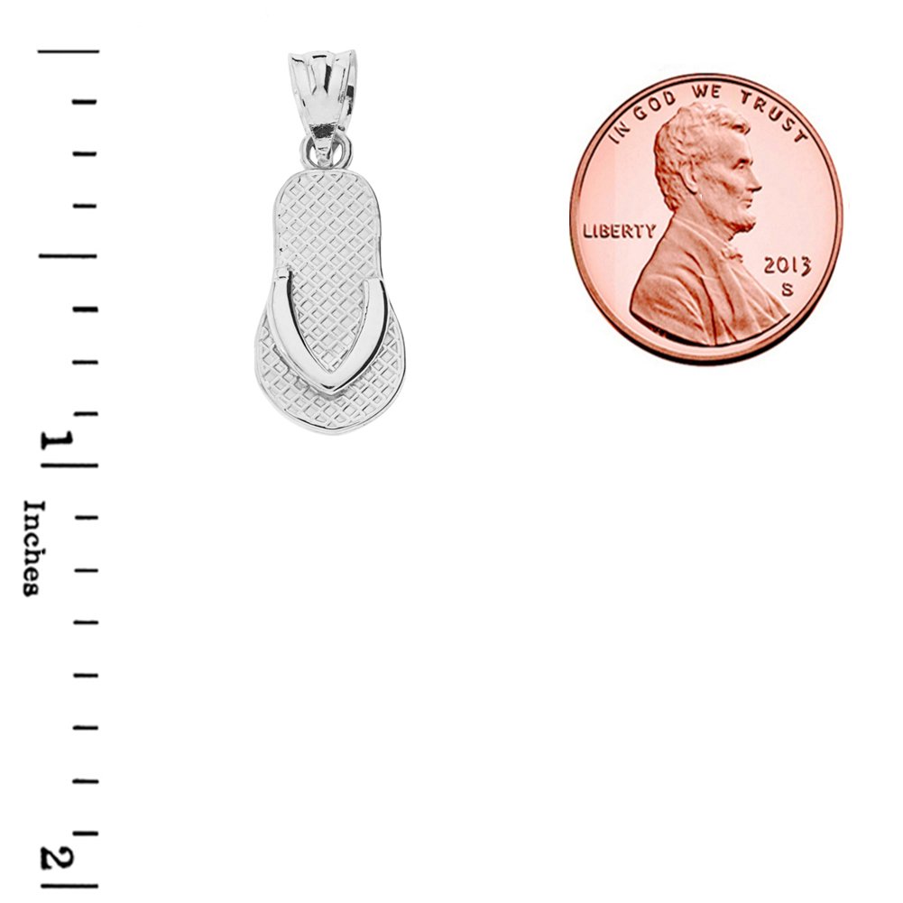 Elegant Sterling Silver Flip Flop Charm Pendant Necklace - Perfect for Beach Vacations, Summer Outfits & Gift Giving