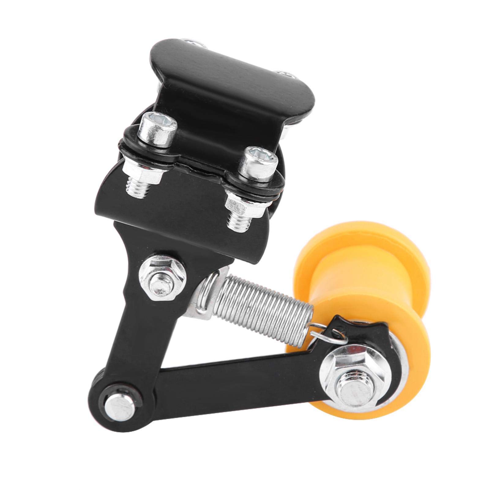 Universal Motorcycle Chain Tensioner - Black Adjustable Bolt-On Tool for Smooth Riding