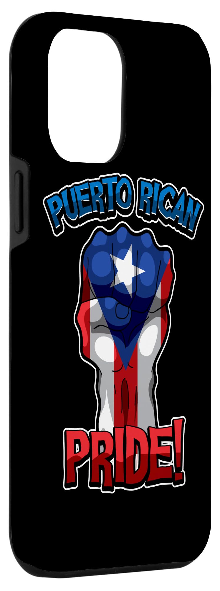 iPhone 12 Pro Max Case - Puerto Rican Pride Design with Raised Fist & Flag - Durable Protective Cover for iPhone 12 Pro Max (6.7