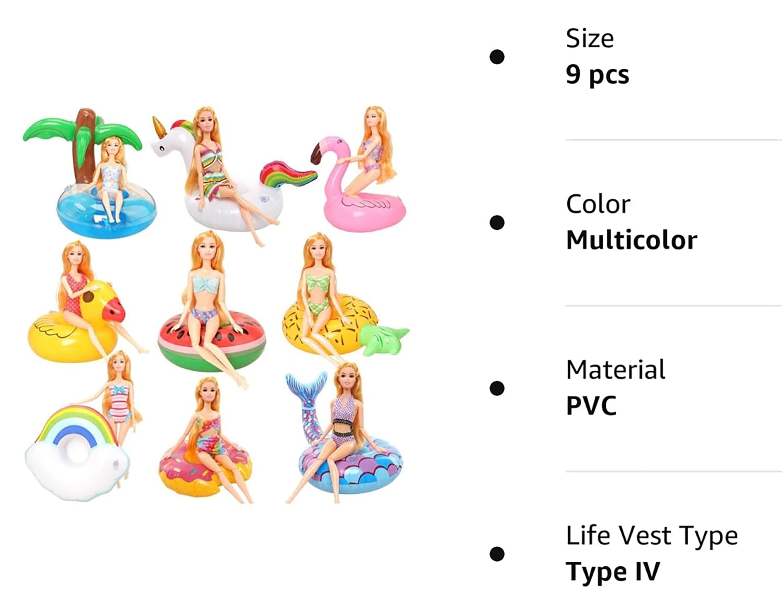**Best Floaties for Girl Dolls - Inflatable Swimming Pool Party Ring & Drink Holder for 11.5 Inch Dolls - Perfect for Pool Parties, Beach Fun & Doll Accessories**
