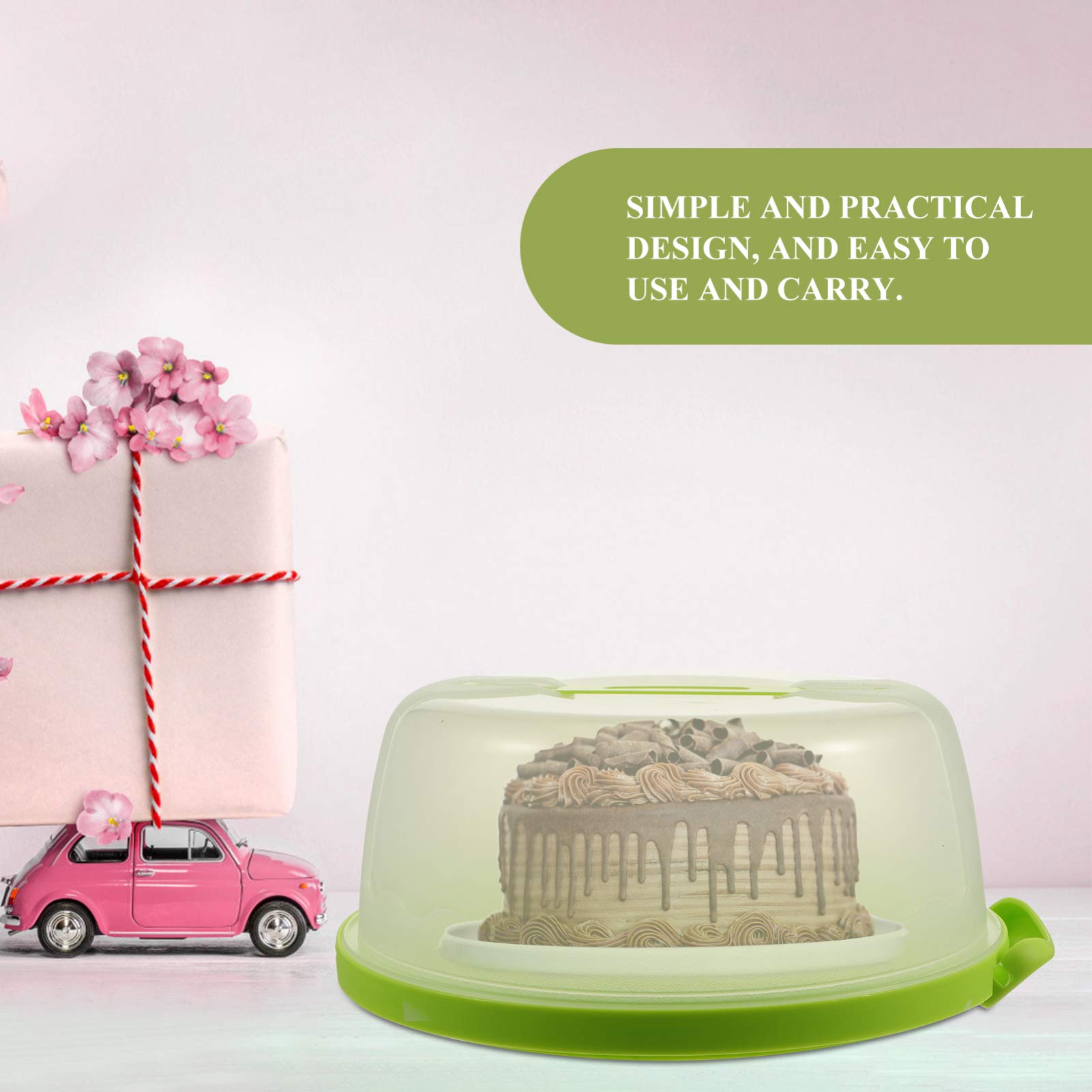 Cabilock 8-Inch Clear Plastic Cake Carrier - Dome Cake Container for Wedding, Birthday, Party Dessert Display & Storage - Airtight Cake Preservation Box for Cookies, Cupcakes & Candy (1-Pack)