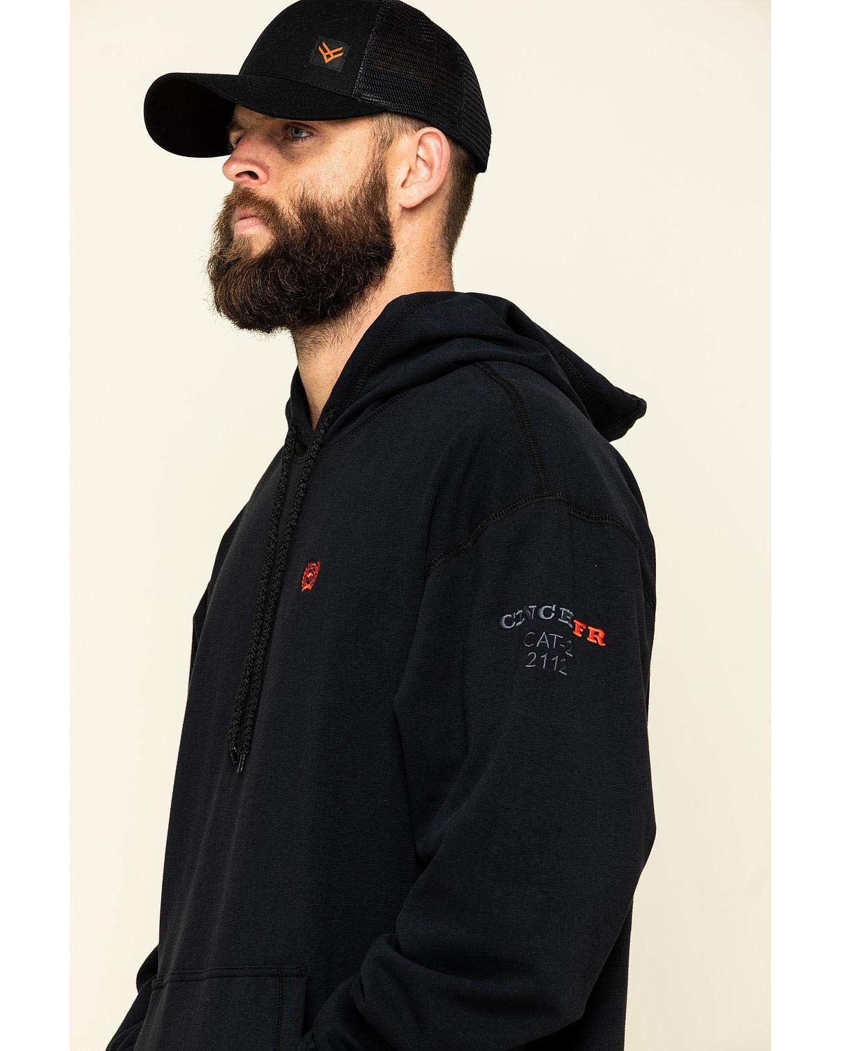 Flame Resistant Hoodie for Men - Cinch Work Sweatshirt Black WNK3601001 | Heavy Duty Workwear for Construction, Welding & Outdoor Jobs