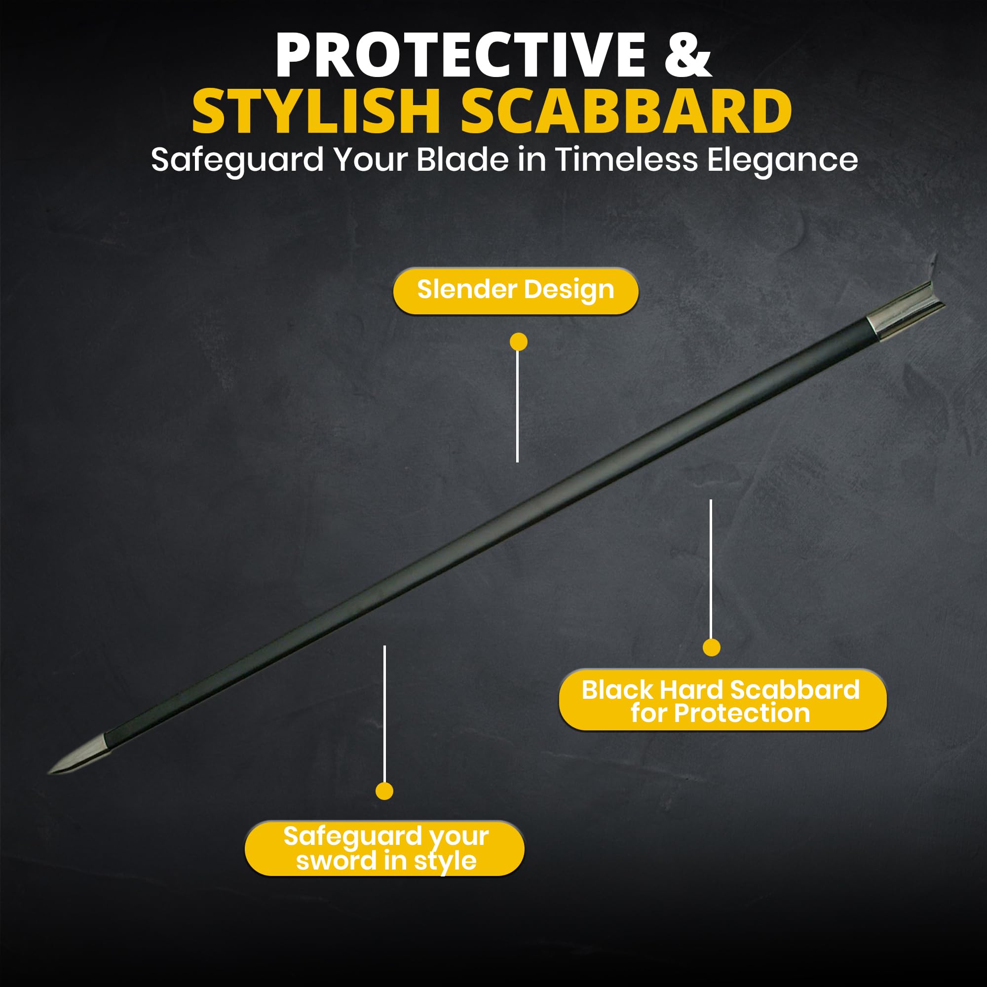 Szco Supplies Medieval Rapier Sword with Leather Scabbard - Authentic Renaissance Costume Accessory for LARP, Cosplay & Historical Reenactment