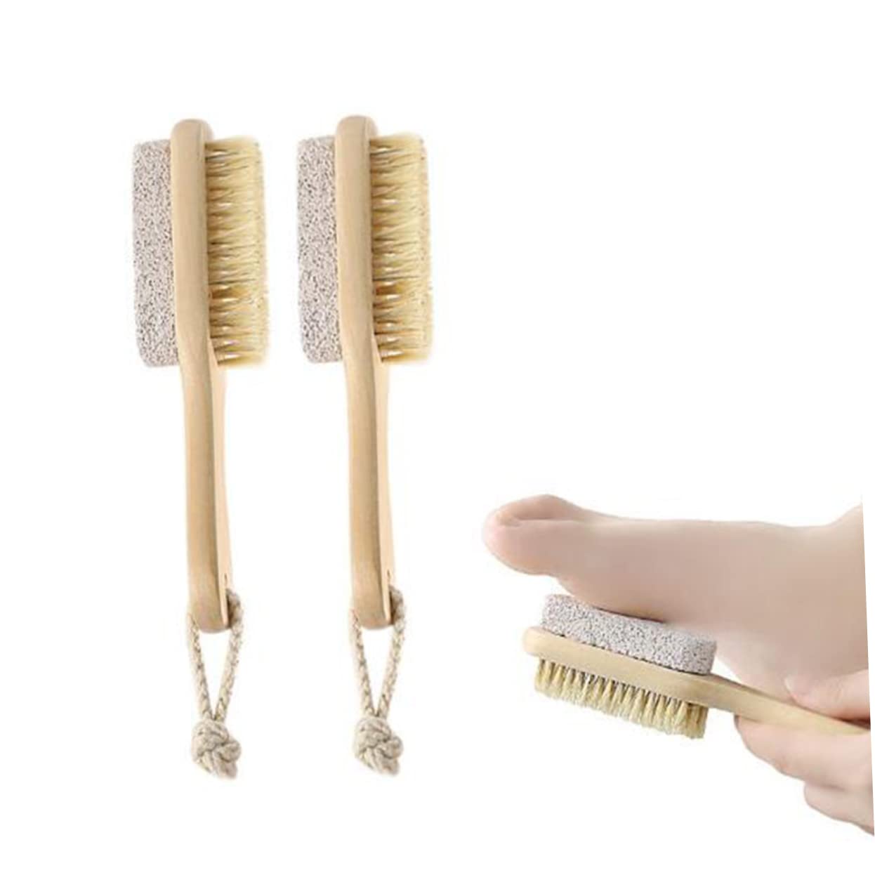 Healifty 2pcs Foot Brush - Double Sided Exfoliator & Dead Skin Remover for Pedicure & Foot Care at Home