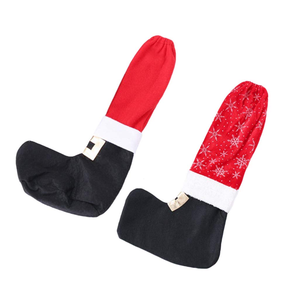 DOITOOL 2 Pack Christmas Chair & Table Leg Covers - Festive Furniture Leg Protectors, Anti-Scratch Chair Socks for Holiday Decor (Red/Green) - Perfect for Christmas Home, Party & Office Decoration