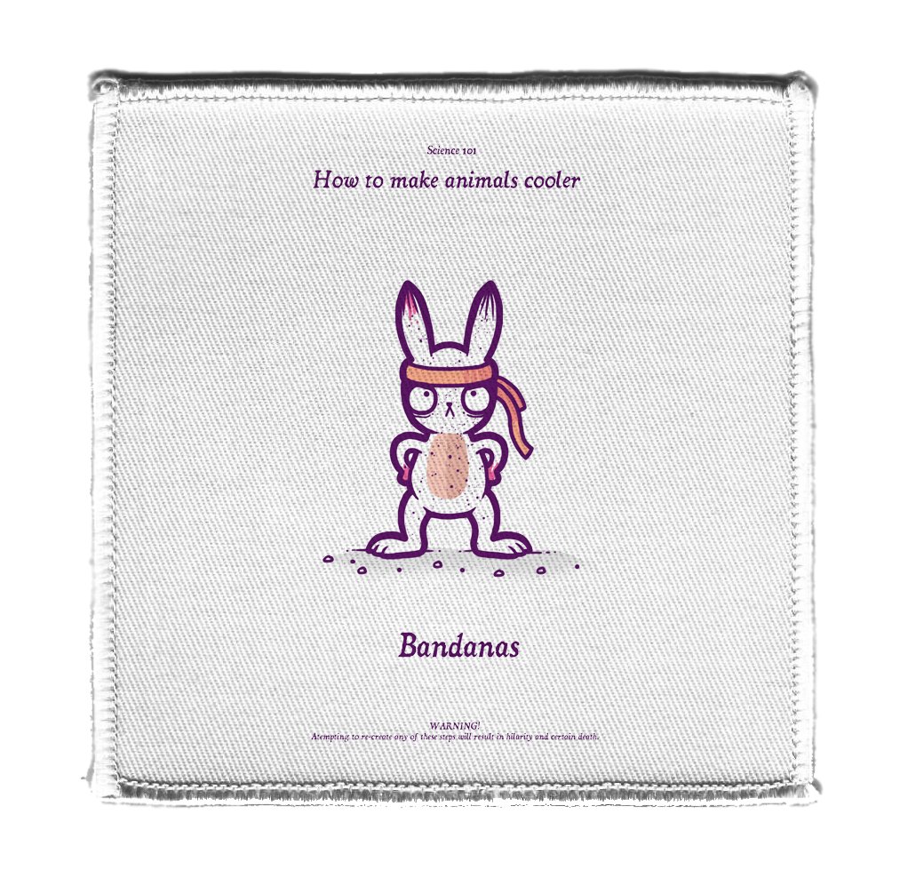 Funny Bunny Bandanas & Randy Otter Iron On Patches - Cute Animal Accessories for Pets, DIY Costumes & Cosplay Outfits