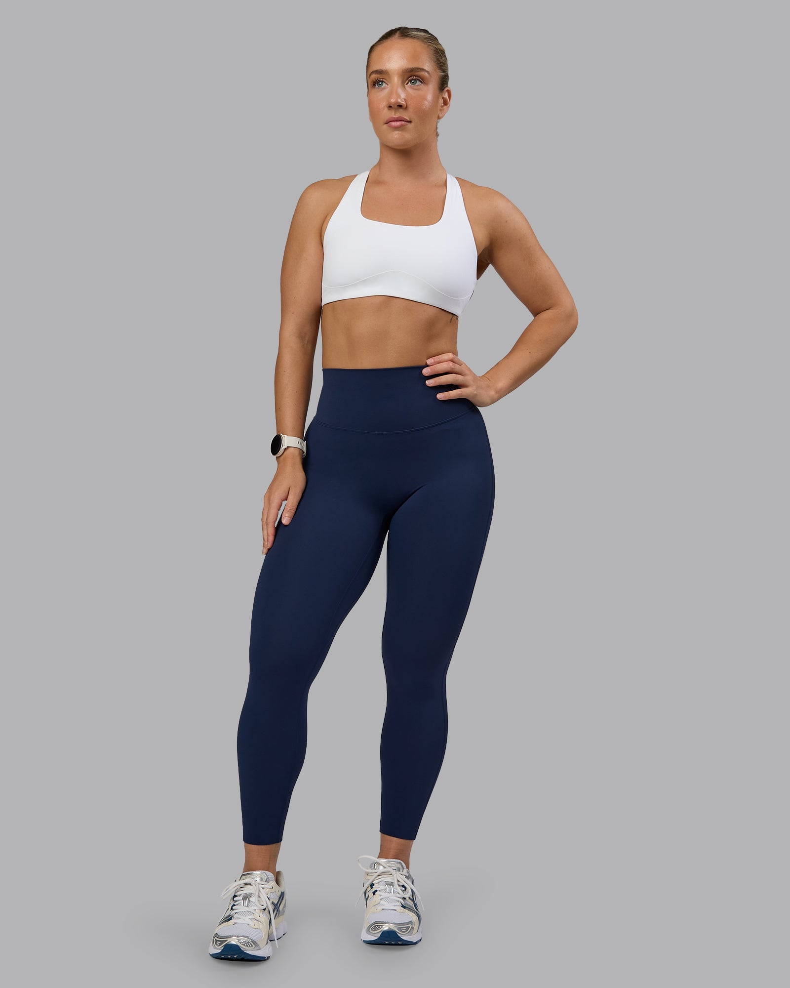 High-Performance Aspire Sports Bra for Women - Breathable & Supportive White Workout Top for Running, Yoga & Gym