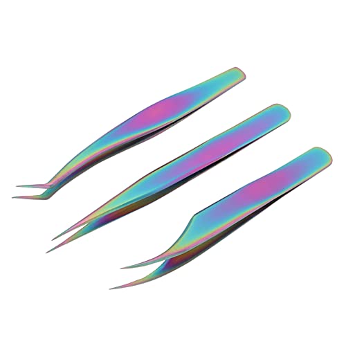 Premium Stainless Steel Nail Art & Eyelash Tweezers Set with Storage Box - High Precision Professional Tools for Salon & Home Use - Perfect for Eyelash Extensions, False Lashes, Nail Decoration & DIY Beauty