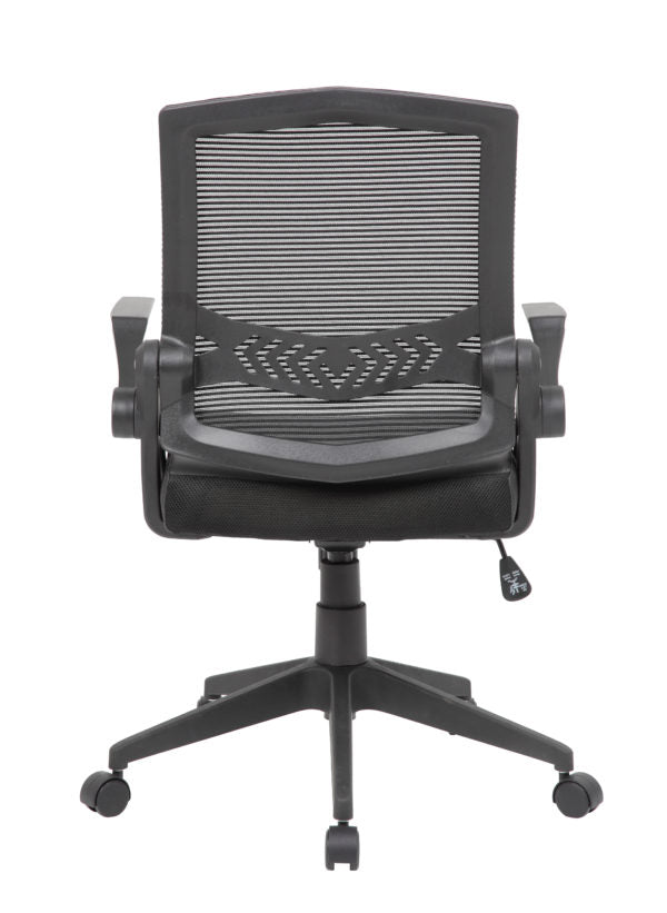 Boss B6223 Mesh Flip Arm Task Chair - Ergonomic Office Chair with Adjustable Height and Lumbar Support for Home & Office Workspaces