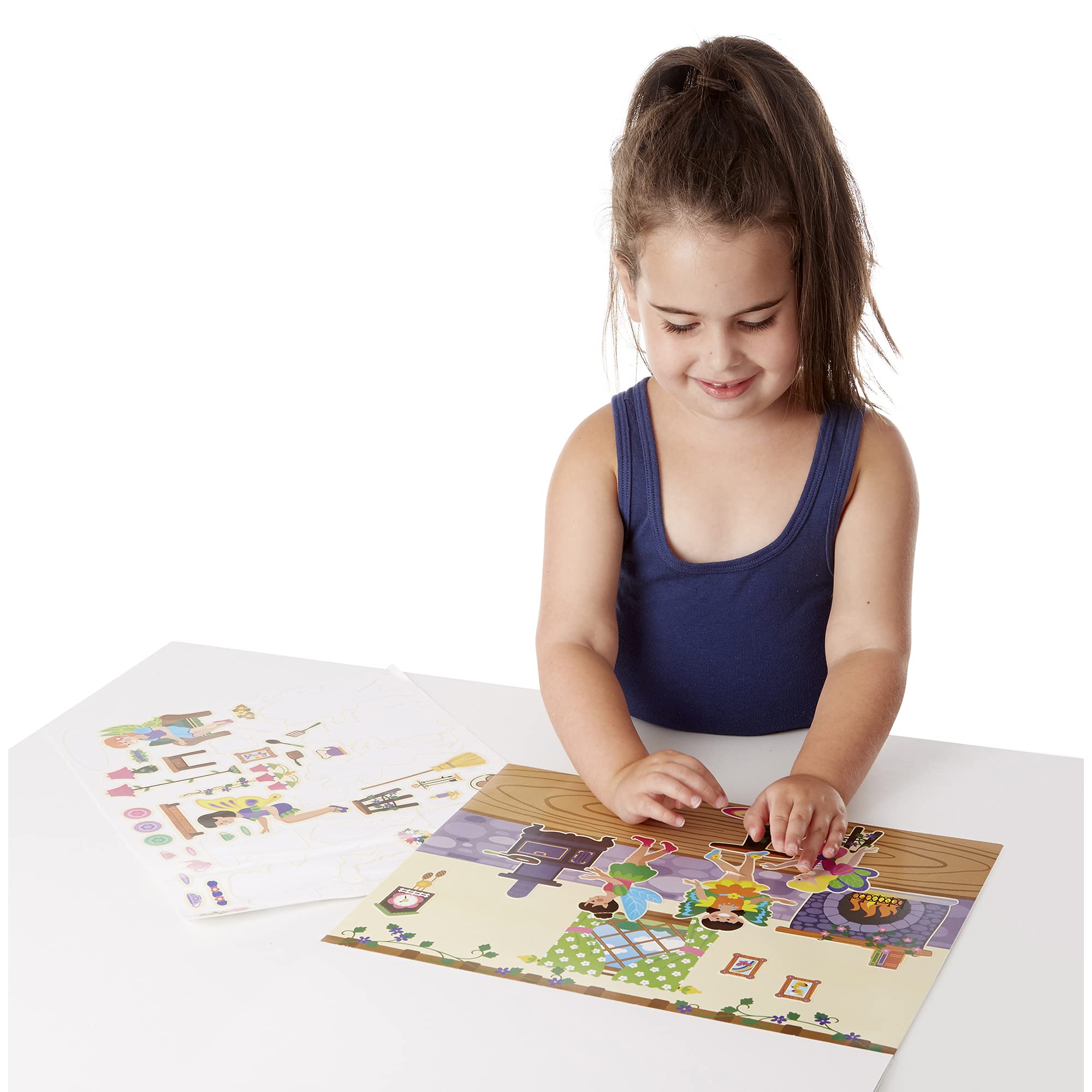 Melissa & Doug Reusable Sticker Activity Books Set of 3 - Dress Up, Fairies & Play House | Educational Toddler Stickers for Kids Ages 3+ | Creative Arts & Crafts Gift for Boys & Girls | Perfect for Travel, Birthday Parties & Quiet Time Play