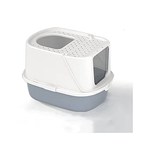 Enclosed Cat Litter Box - Large Top Entry Odor Control Litter Box with Splash Guard, Detachable Design for Easy Cleaning - Perfect for Multi-Cat Homes & Small Apartments (Color: Gray)