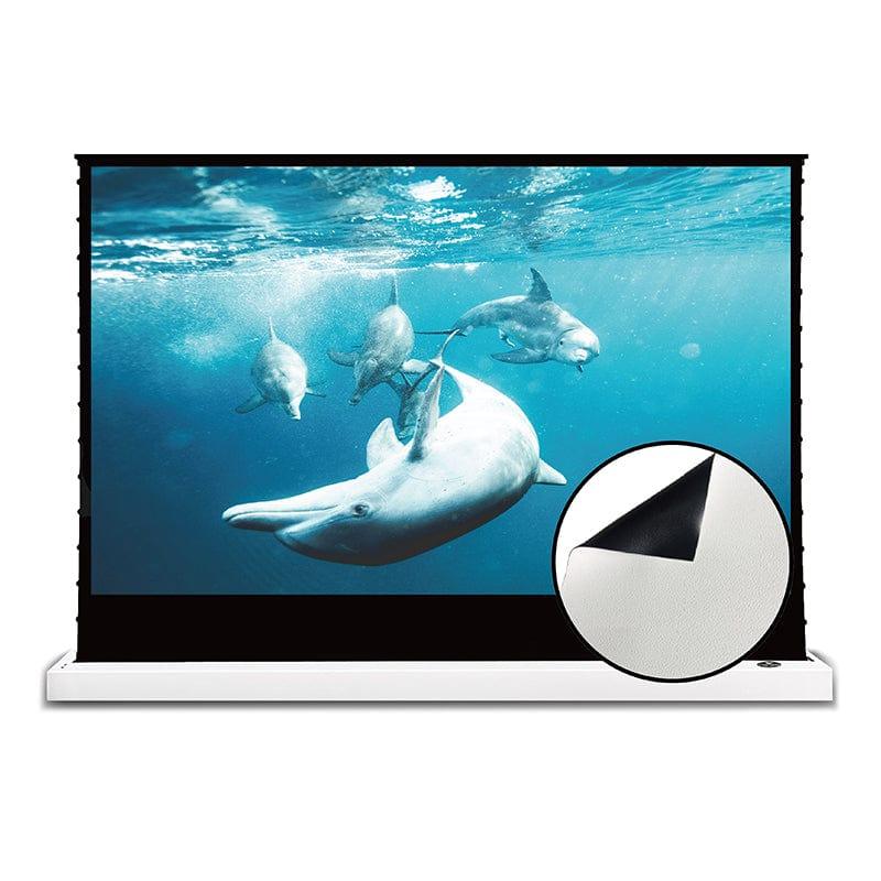 VIVIDSTORM S White Motorized Tension Floor Rising Projector Screen - Classic Version | Home Theater, Outdoor Movies & Gaming | Ships Fast from Europe Warehouse