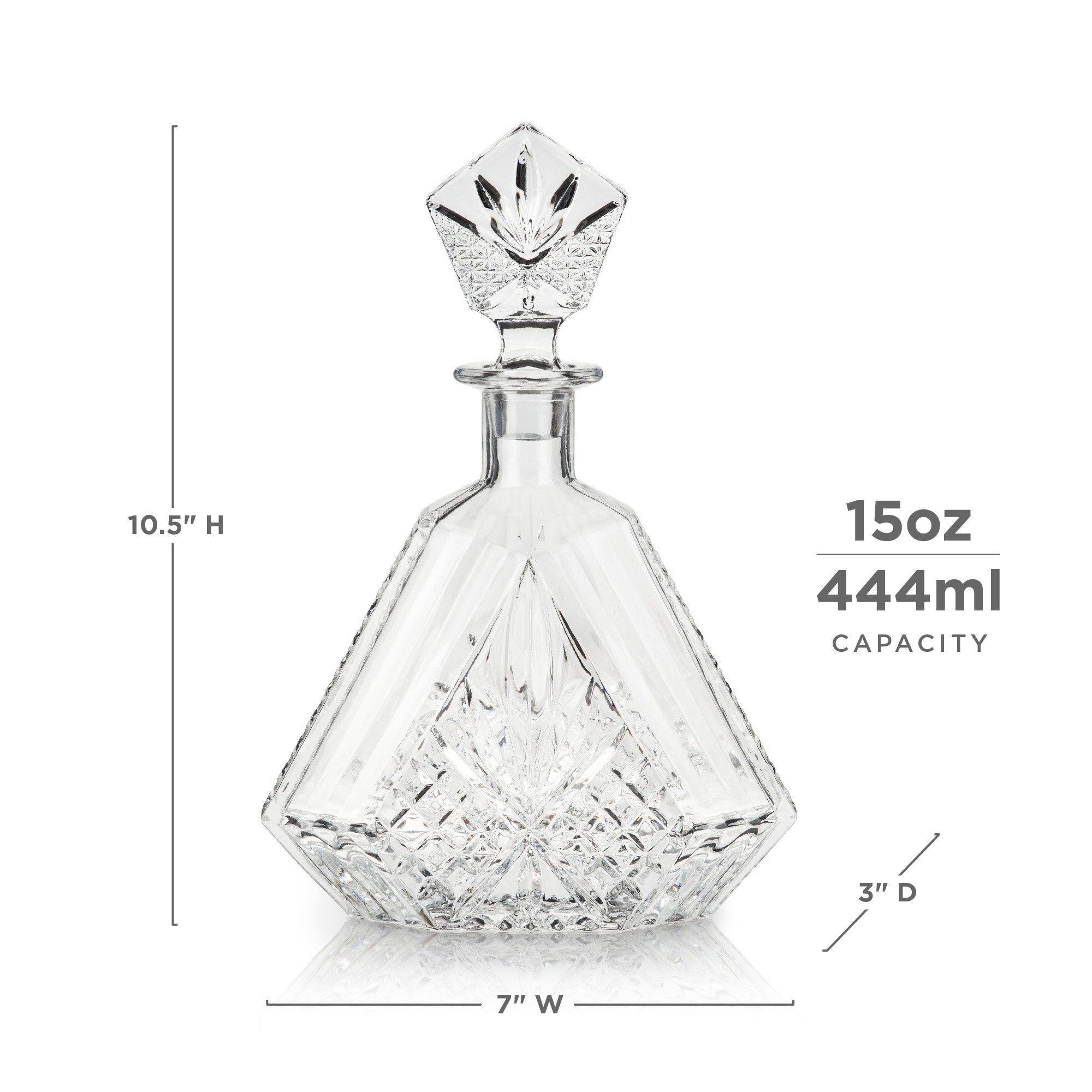 Premium Admiral Crystal Irish Cut Whiskey Decanter Set - Elegant Glass Liquor Carafe with Stopper for Bourbon, Scotch & Whiskey - Perfect for Home Bars, Gifts & Entertaining