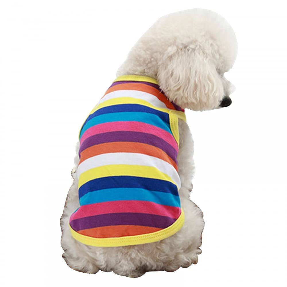 MiOYOOW Striped Dog Vest - Breathable Summer Pet Clothes for Small Dogs & Cats