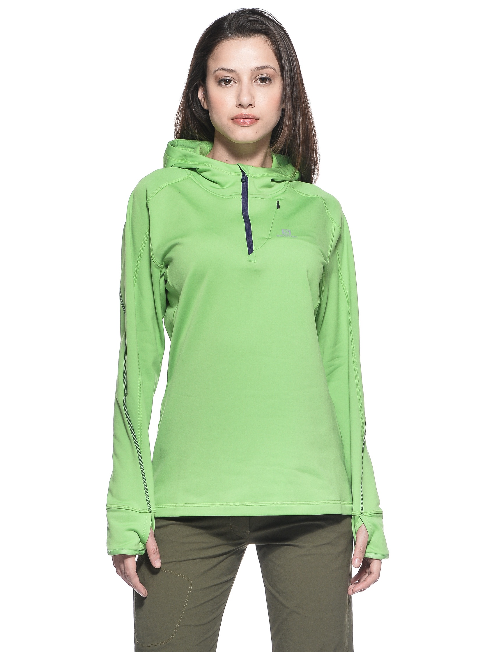 Salomon Women's Swift Midlayer Hoodie - Lightweight Fleece Jacket for Hiking, Running & Outdoor Activities - Warm & Breathable Winter Layering Top