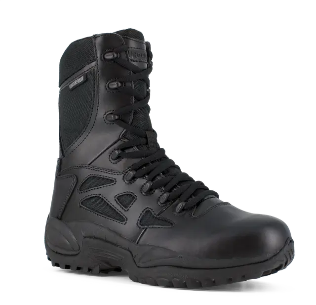Rapid Response RB 8 Inch Soft Toe Waterproof Tactical Boots with Side Zip - Lightweight Military & Work Boots for Outdoor, Hiking, Security & Law Enforcement