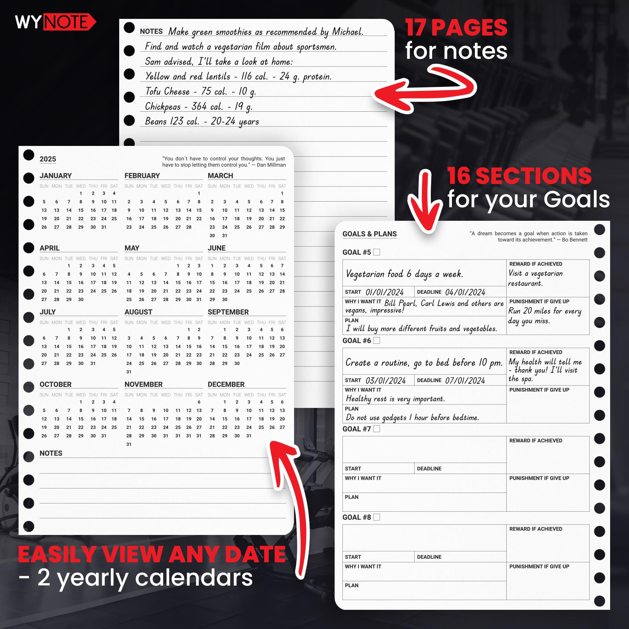 Premium A5 Fitness Journal - Track 150+ Workouts, Body Fat & 12 Key Metrics | Yearly Calendar, 7 Comparative Periods & Goal Setting | Perfect for Gym, Home Workouts & Weight Loss Tracking