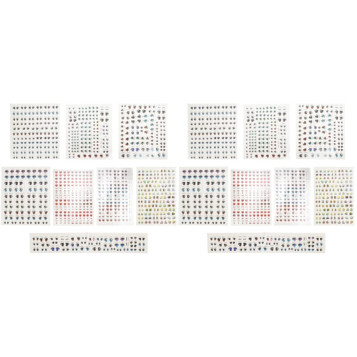 COHEALI 16 Sheets Water Decal Eyes for DIY Doll Making, Clay Crafts, Eyeball Stickers - Self-Adhesive Googly Eyes for Scrapbooking, Art Projects & Kids Crafts - Perfect for DIY Toys, Model Decorations & Creative Art Supplies