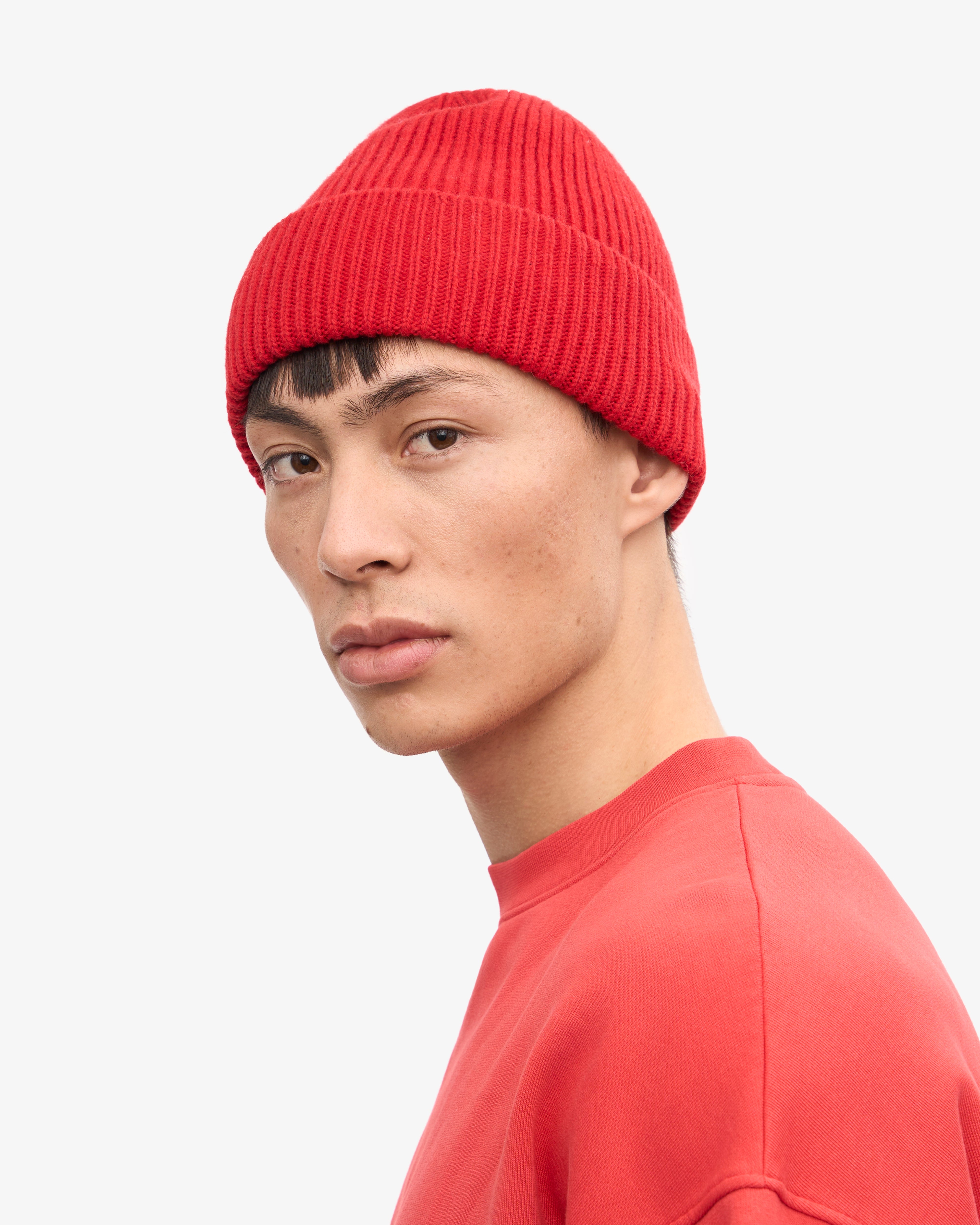 Premium Merino Wool Beanie - Warm Scarlet Red Winter Hat for Men & Women | Perfect for Skiing, Hiking & Cold Weather Activities