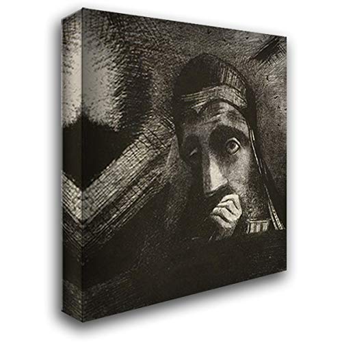 Face of Mystery 20x22 Gallery Wrapped Canvas Art Print by Odilon Redon - Modern Wall Decor for Living Room, Bedroom & Office
