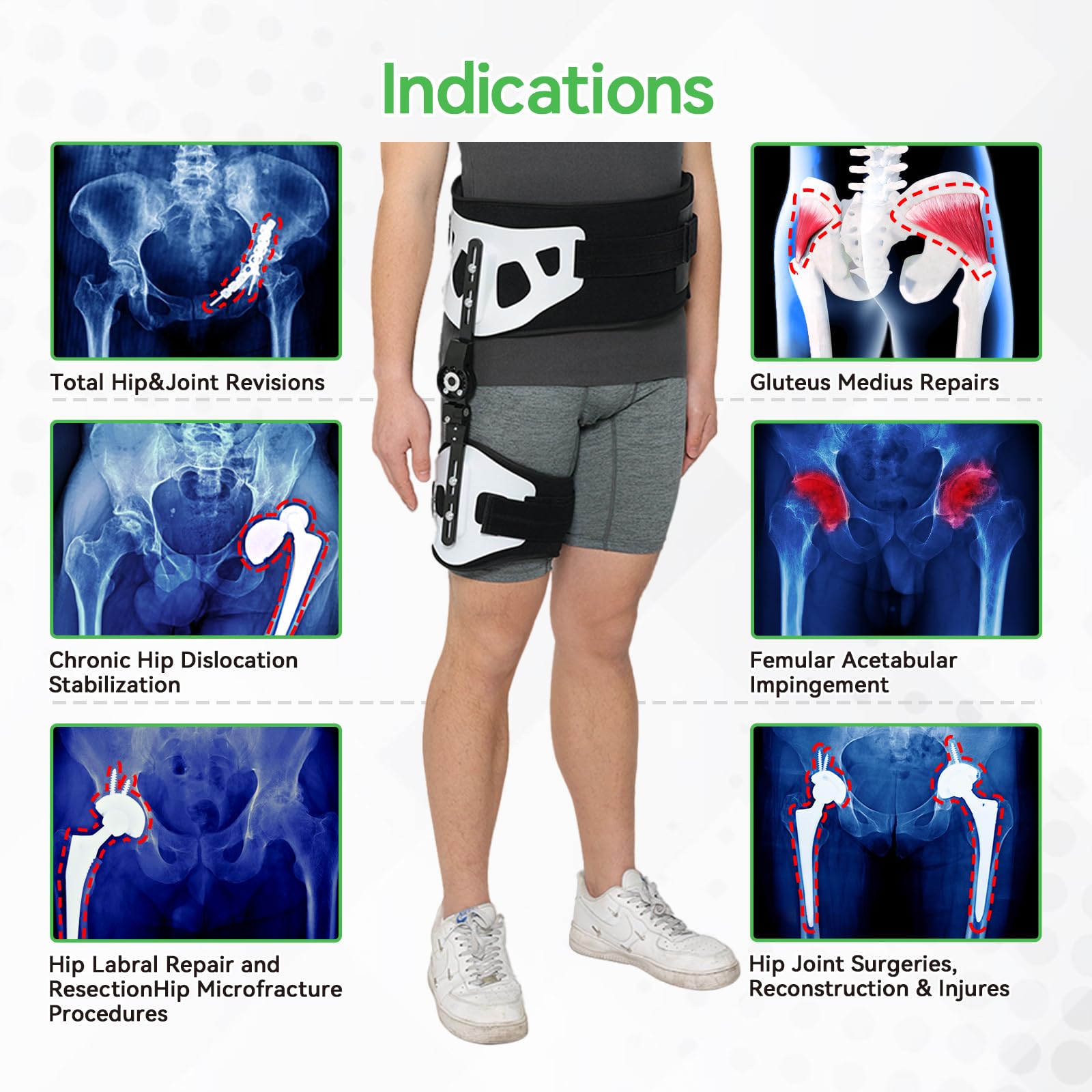 Orthomen Hip Abduction Brace - Post-Surgery Hip Protector Stabilizer for Joint Pain Relief & Compression Support - Ideal for Post-Op Recovery, Hip Dislocation & Arthritis Pain Management