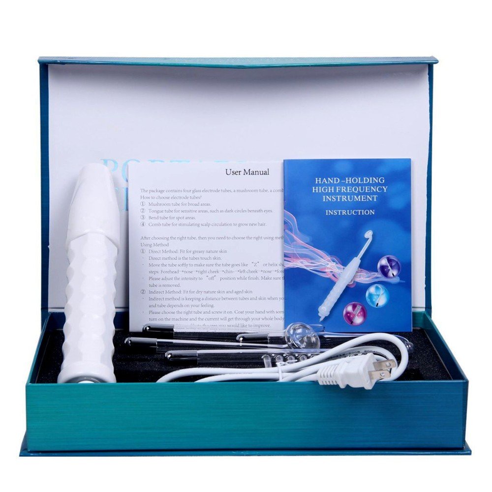 Professional High Frequency Facial Machine for Acne & Blemish Removal - Skin Care Treatment for Clear & Glowing Skin - Perfect for Home Spa & Salon Use