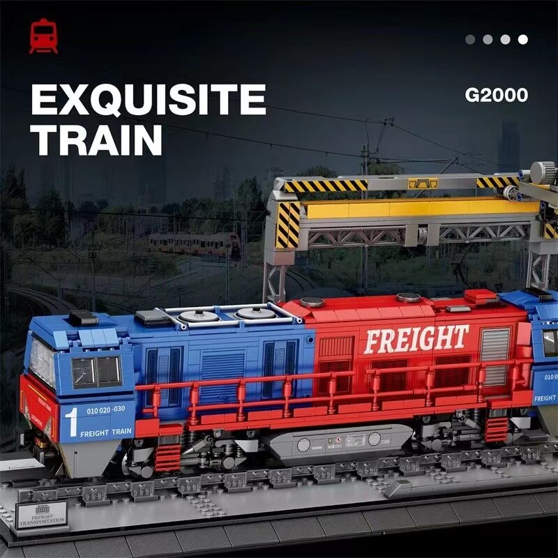 REOBRIX 66021 G2000 European Freight Train Building Blocks Set - 1000+ Pieces STEM Toy for Kids & Adults | Perfect for Train Enthusiasts, Collectors & Creative Play | Great Gift for Birthday, Christmas & Model Train Displays
