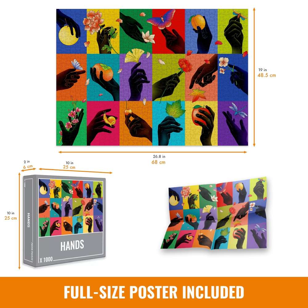 1000 Piece Hands Jigsaw Puzzle for Adults - Challenging Art Puzzle for Family Game Night & Home Decor