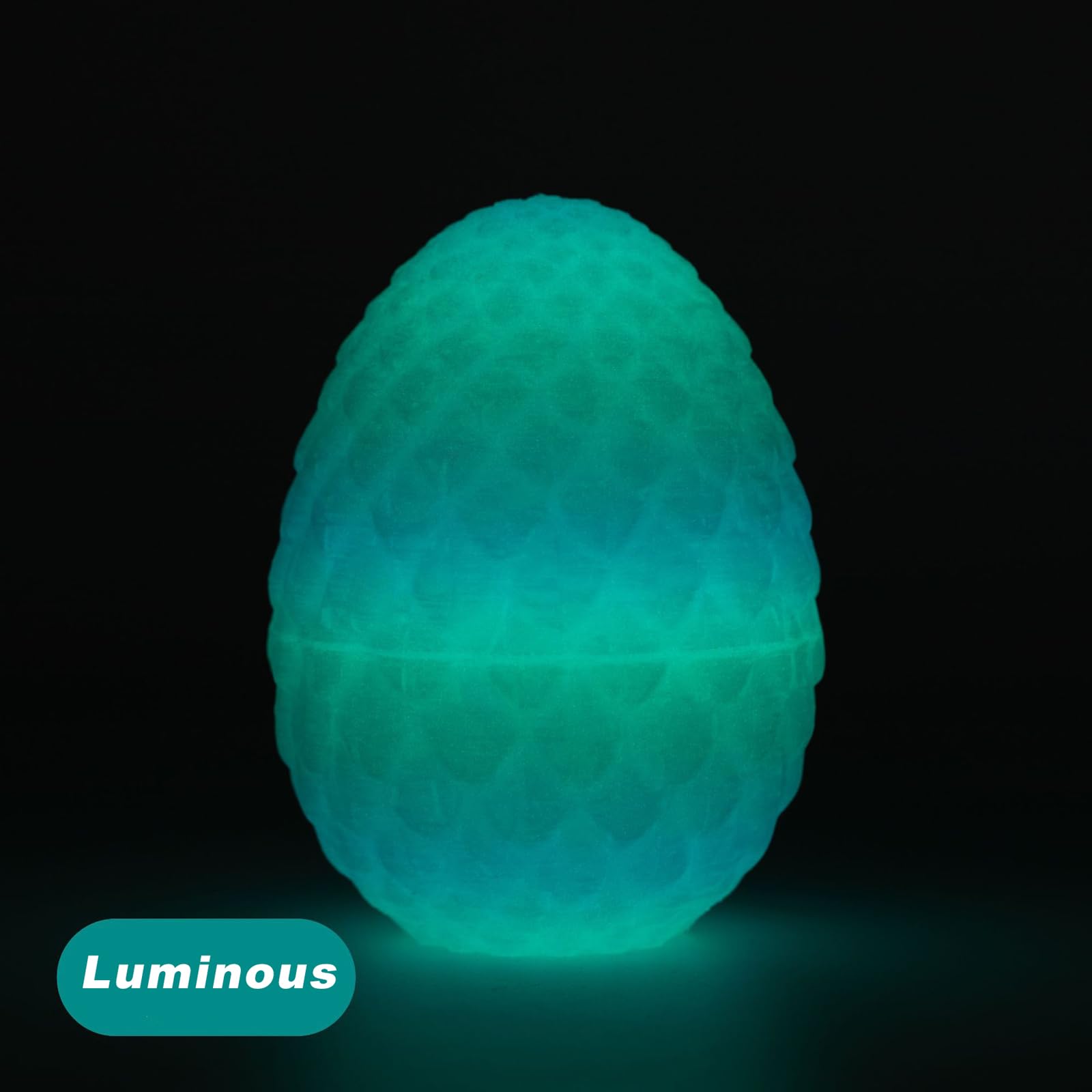 3D Printed Articulated Crystal Dragon in Egg - Luminous 12