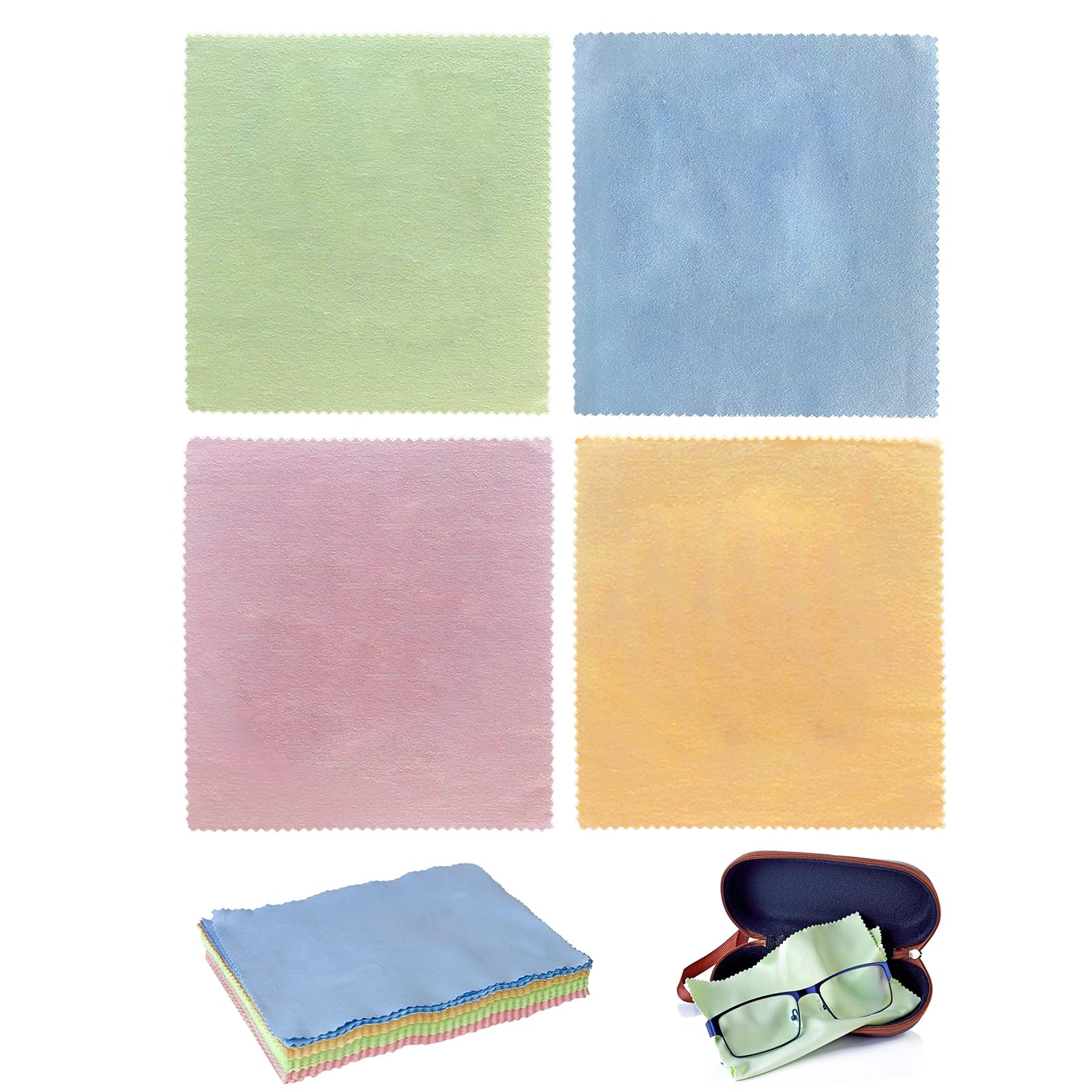 Joynine 20-Pack Microfiber Cleaning Cloths (18x14.5cm) - Premium Lens & Screen Cleaner for Glasses, Phones, Cameras & Electronics - Perfect for Home, Office & Travel Use