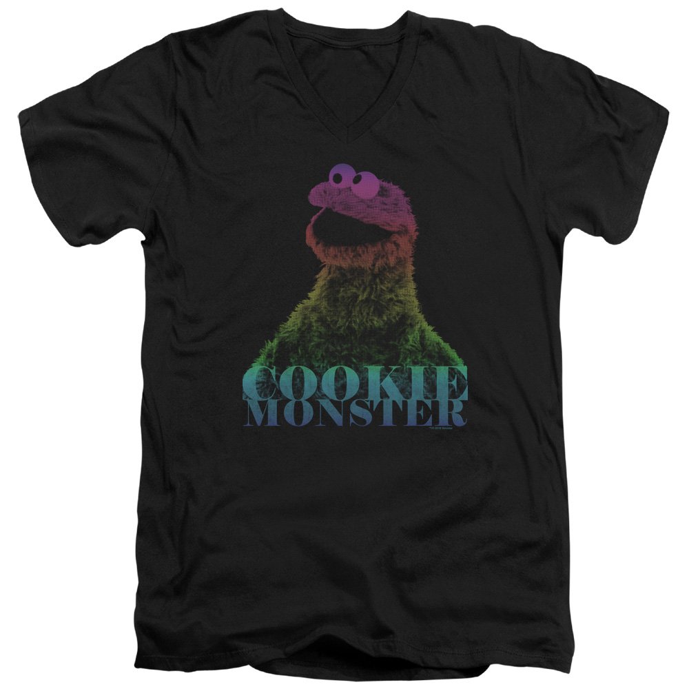 **A&E Designs Men's Cookie Monster Graphic T-Shirt - Colorful Slim Fit V-Neck Tee for Casual Wear & Fun Outfits**