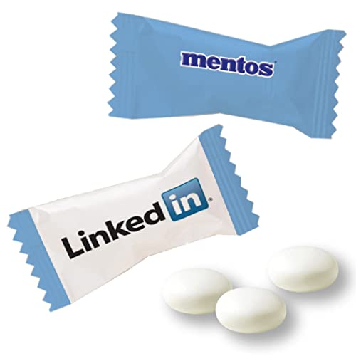 Custom Logo Mentos Individually Wrapped Mints - Bulk 2000 Pieces for Promotional Giveaways, Corporate Events & Brand Awareness Campaigns