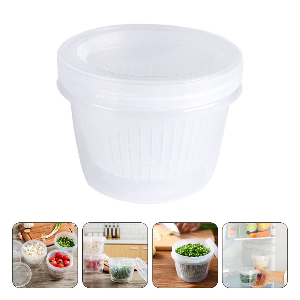 OSALADI 4-Piece Airtight Ginger Garlic Storage Containers with Lids - BPA-Free Plastic Food Storage Boxes for Kitchen, Fridge, Pantry | Perfect for Meal Prep, Salad, Onion & Herb Organization