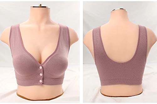 3 Pack Women's Front Close Smooth Back Sports Bras - Seamless Light Support Sleep Underwear for Yoga, Gym & Lounge - Easy On/Off Comfort Bras for Active Women