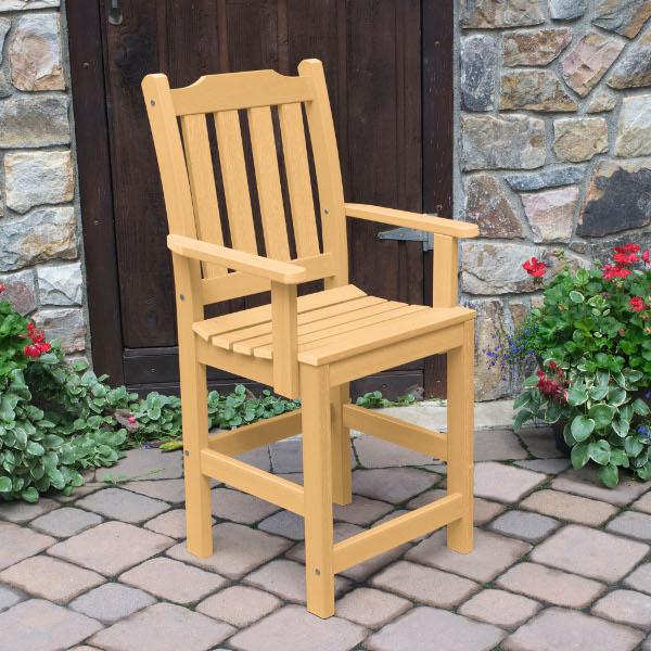Lehigh Counter Height Outdoor Armchair - Patio Bar Stool with Weather-Resistant Design for Backyard, Deck, and Poolside Use