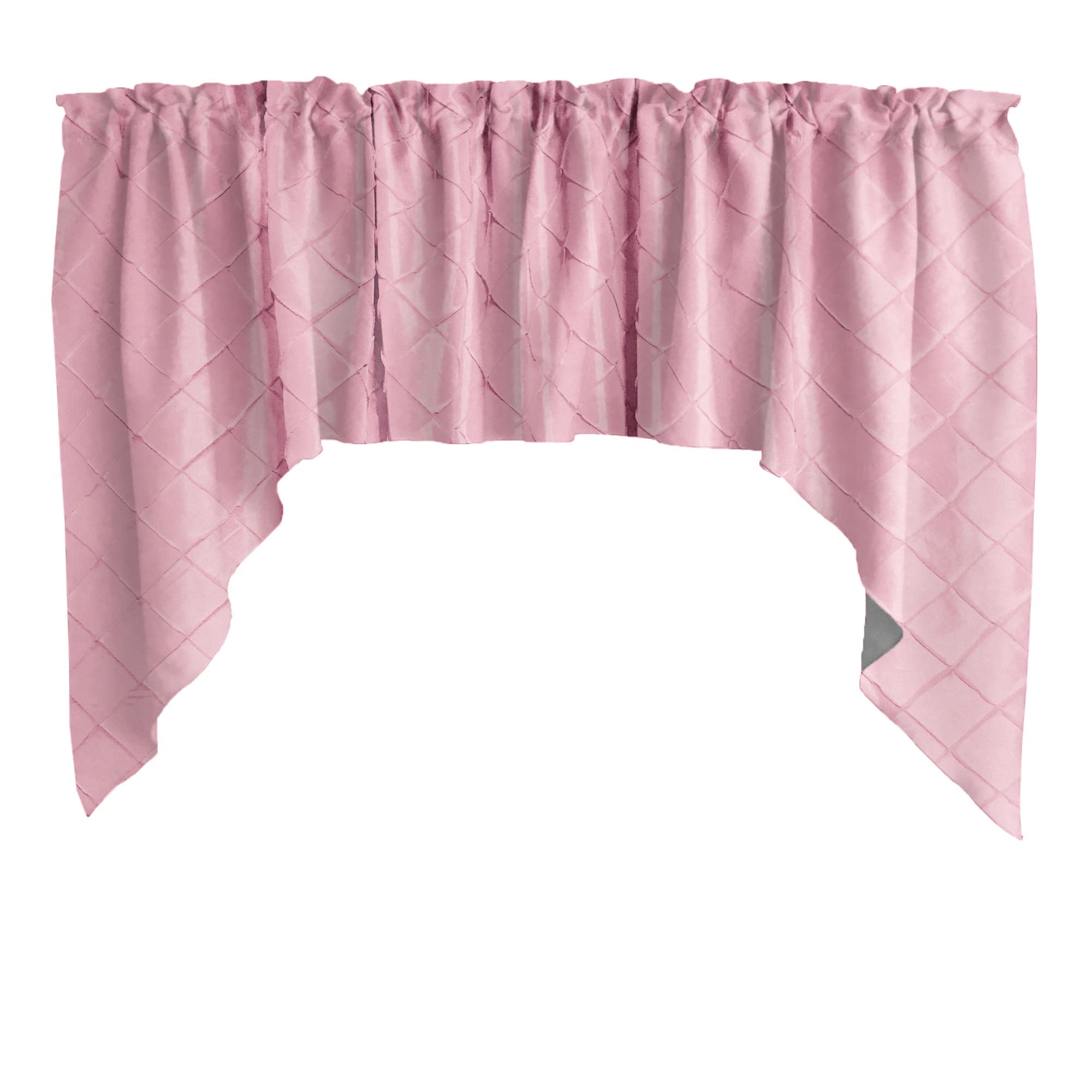 Pintuck Taffeta Swag Window Valance - Elegant Home Décor for Bedroom, Nursery & Kitchen - Soft Pink Window Treatment for Curtains & Drapes - Perfect for Cozy Home Decorating & Room Refresh