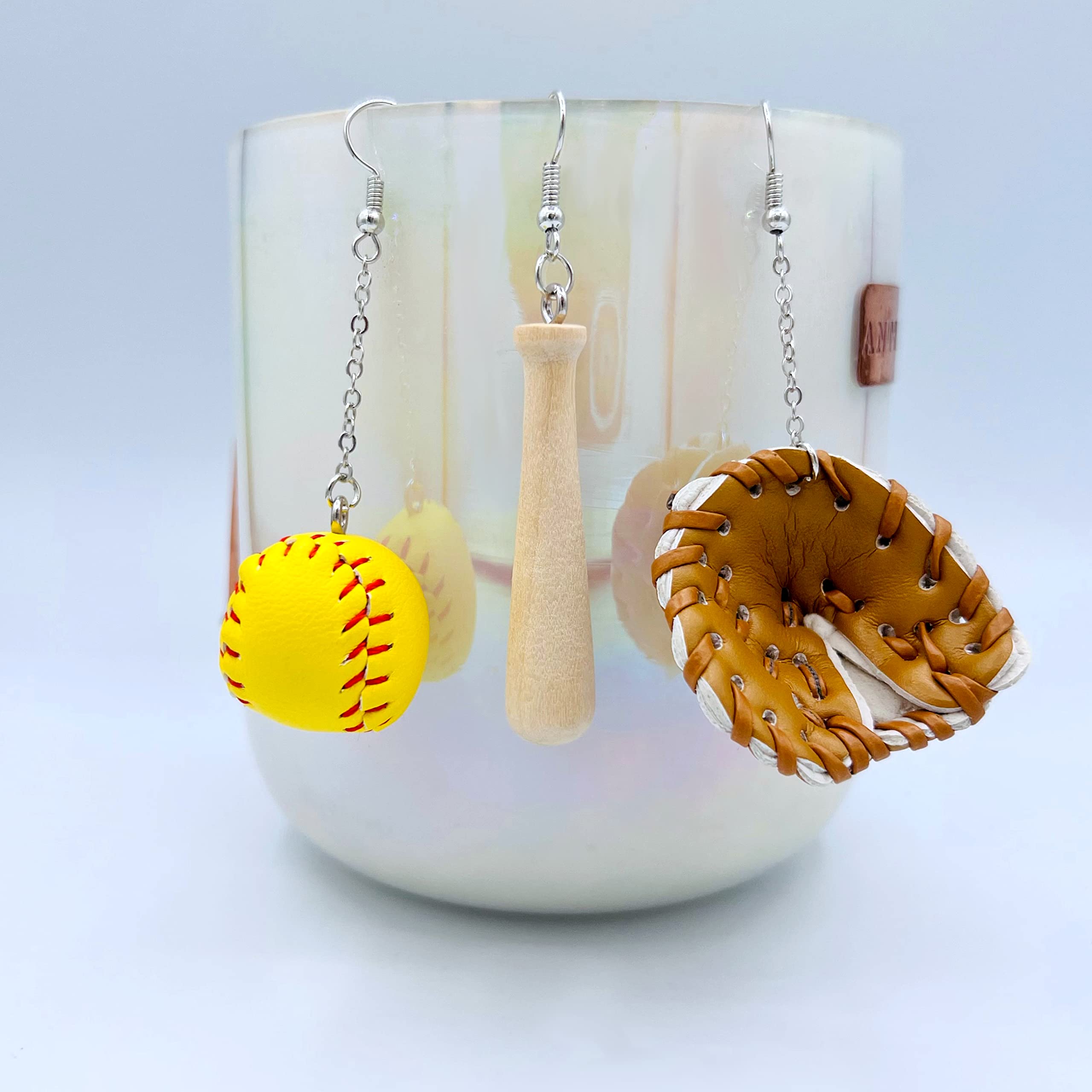Softball Earrings for Women - Stylish Softball Jewelry for Moms & Players - Sporty Softball Mom Accessories - Perfect for Games, Practices & Team Spirit (Great Gift for Softball Lovers)