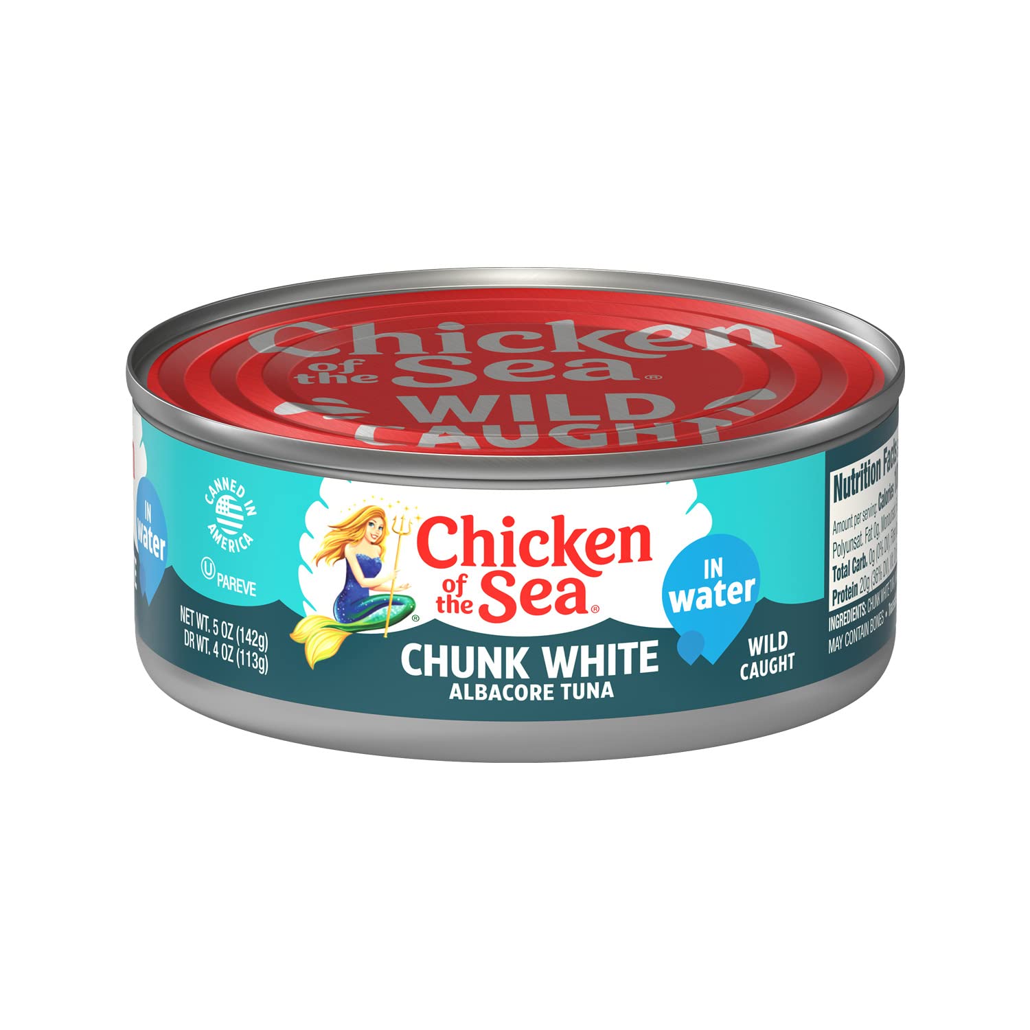 Chicken of the Sea Wild Caught Chunk White Albacore Tuna in Water - 24 Pack (5 oz Cans, 6 Packs of 4-Count) | High Protein Canned Tuna for Salads, Sandwiches & Quick Meals | Keto & Paleo Friendly