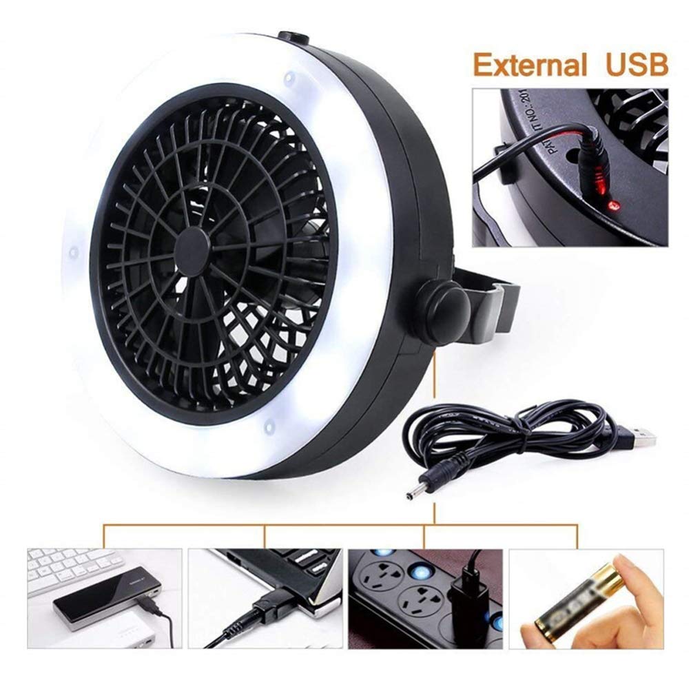 LIOOBO Multifunctional USB Camping Tent Lamp with Fan - Portable LED Lantern Light for Outdoor Travel, Hiking, Backpacking & Emergency Use | Home Accessories & Household Essentials