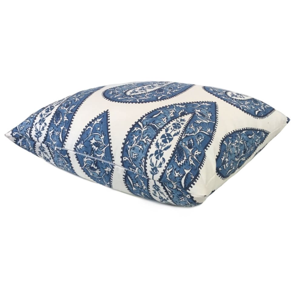 Bindi Blue Teardrop Paisley Motif Pillow Cover - Lacefield Designs Fabric - Home Decor for Living Room, Bedroom & Nursery