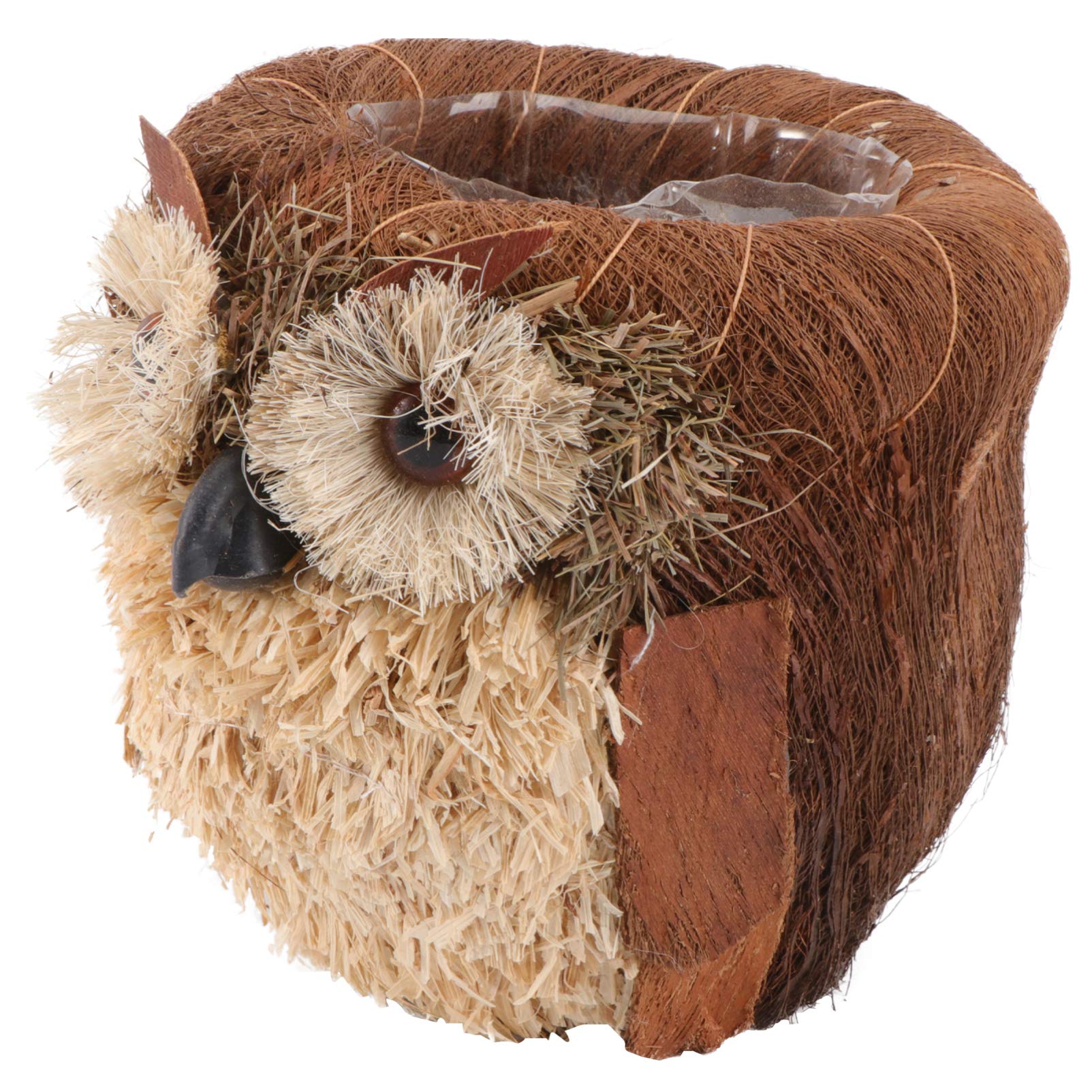 DOITOOL Owl Succulent Planter - Cute Animal Shaped Flower Pot for Bonsai, Succulents, Small Plants - Ceramic Desktop Vase & Tabletop Decoration (Brown) - Perfect for Home, Office, Garden Decor & Gift Ideas