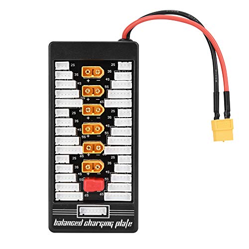 2S-6S LiPo Battery Parallel Charging Board with XT60 Plug - Compatible with RC Battery Chargers B6AC, A6, 720i - Durable ABS Shell - Perfect for RC Cars, Drones, and Airplanes Charging Needs