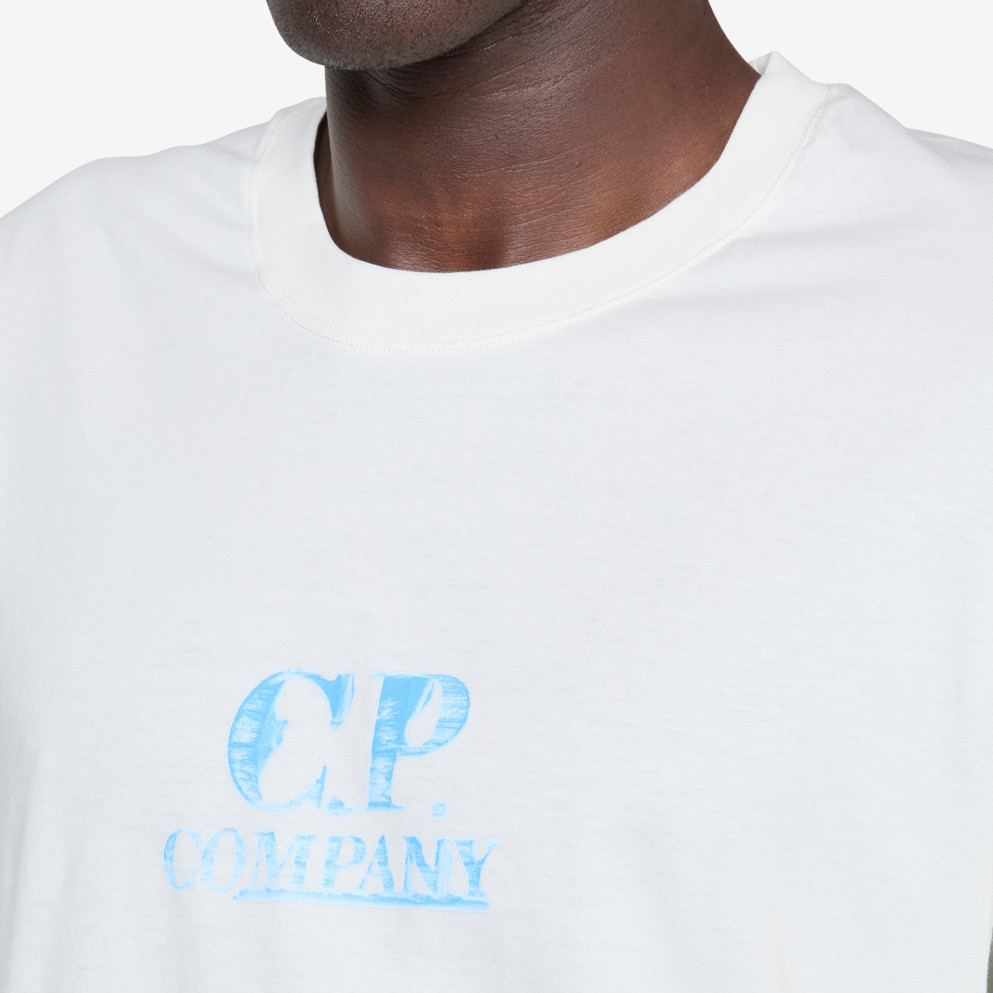 30/1 Jersey Graphic Logo T-Shirt - Soft Gauze Fabric White Cotton Tee for Casual Wear & Street Style Outfits