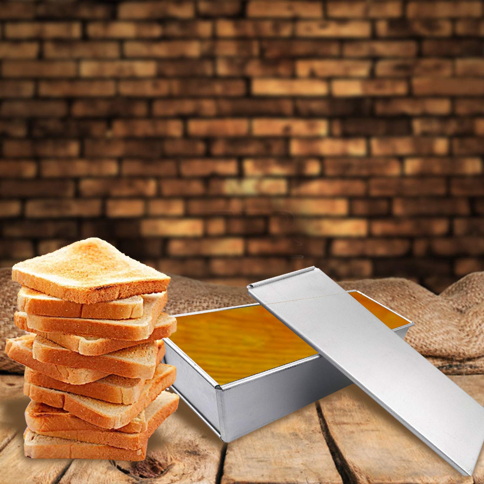 Chris.W Pullman Loaf Pan with Lid - 1.65Lb Dough Capacity, Non-Stick Rectangular Baking Pan for Perfect Homemade Bread, Sandwich Loaf & Toast - Oven Safe Silver Baking Tray (750g) - Ideal for Artisan Bread, French Toast & Meal Prep