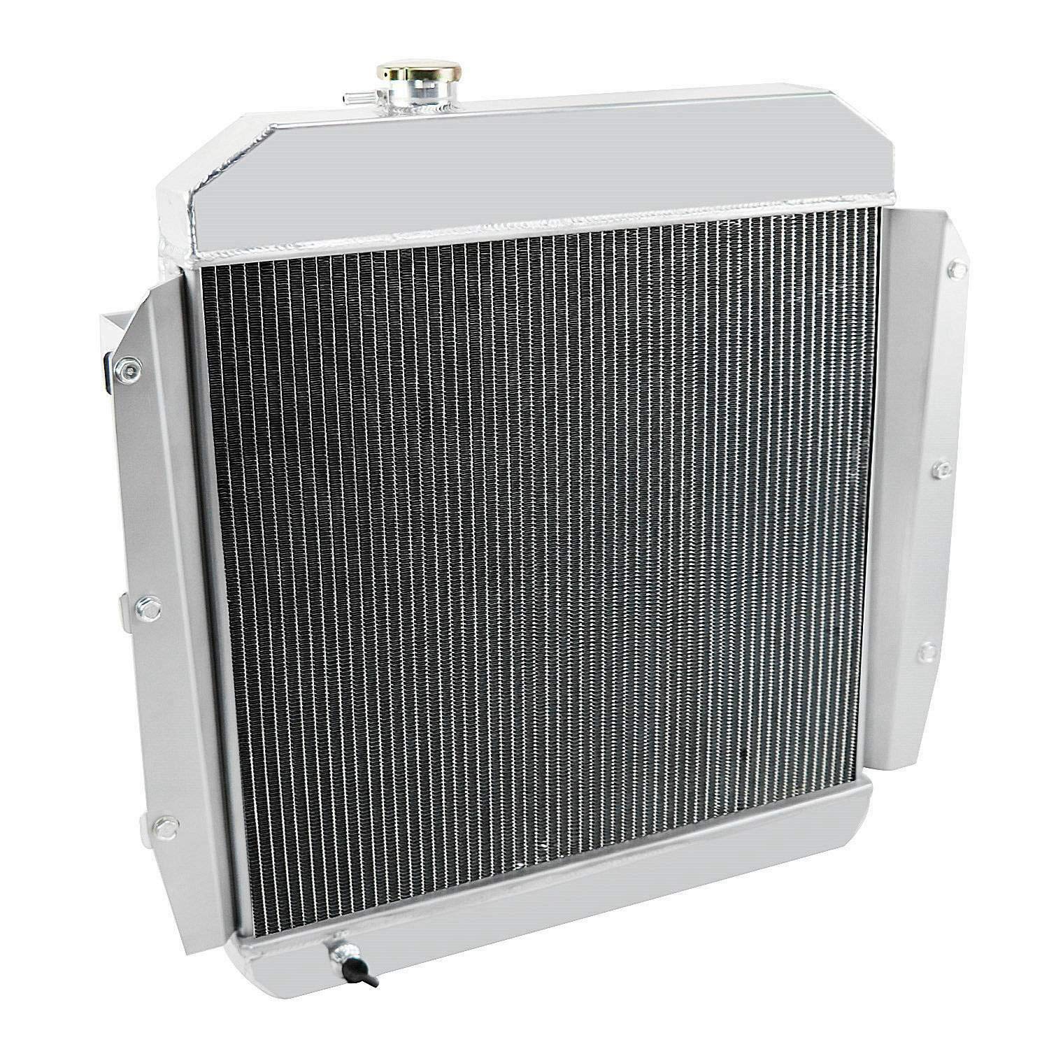 ALLOYWORKS 3-Row Aluminum Radiator with Shroud Fan & Relay Kit - Compatible with 1955-1959 Chevy GMC Truck, Chevrolet Apache (L6/V8 Engines) | Heavy-Duty Cooling for Classic Pickup Restoration & Off-Road Performance