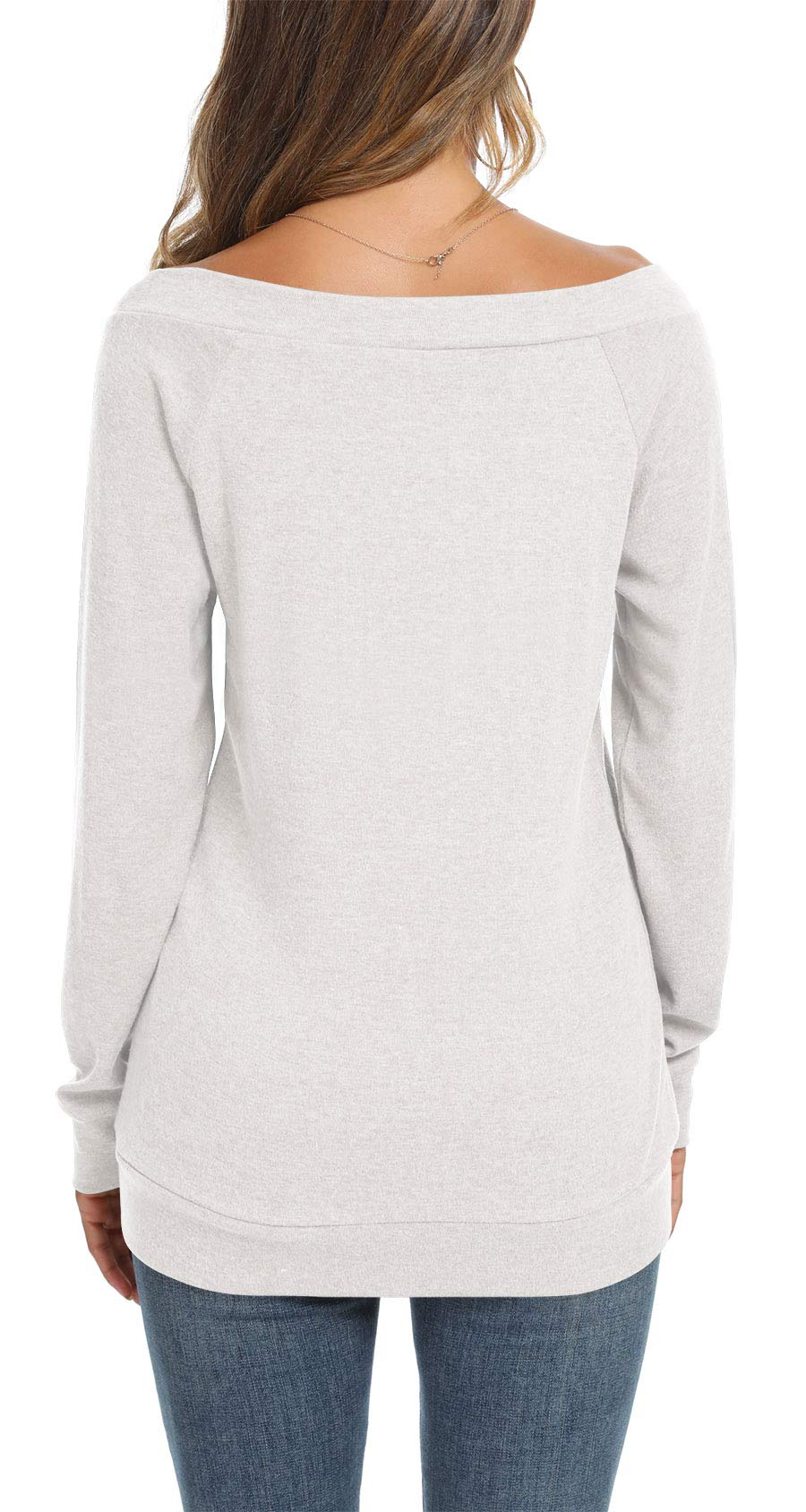 Women's Cute & Sexy Off-Shoulder Blouses - Long Sleeve Boat Neck Tunics Tops for Casual Wear, Date Night & Office Outfits