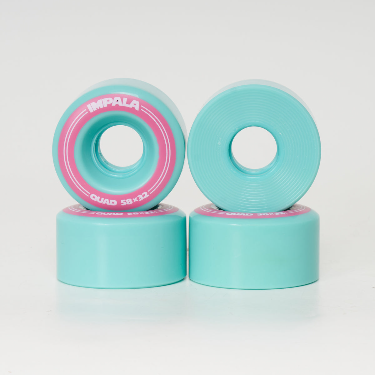 Impala 58mm Skateboard Wheels 82A Hardness Aqua Blue - Smooth Ride for Street Skating and Cruising